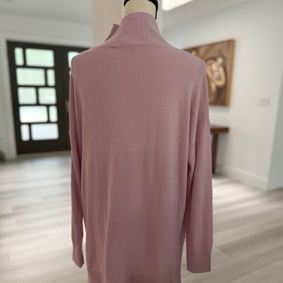 LOFT Light Pink Mock Neck Tunic Sweater Size Medium - Picture 2 of 6